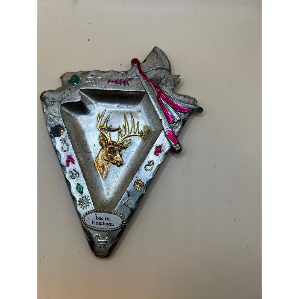 Very vintage metal Christmas decorative candy dish ashtray change holder Japan